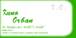 kuno orban business card
